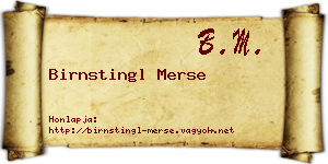 Birnstingl Merse névjegykártya